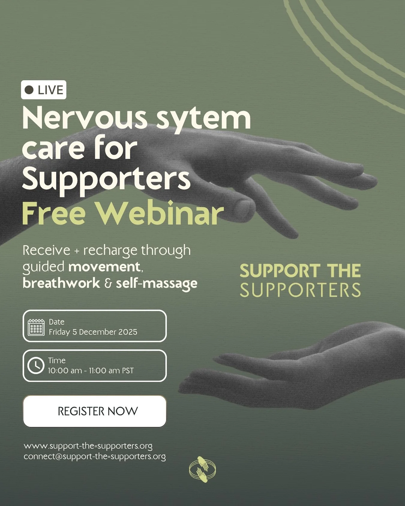 Introduction to SUPPORT THE SUPPORTERS free webinar!

For families, caregivers, &amp; practitioners in the neurodivergent community

Lets get into our bodies and recharge together! 🙌🏼

Friday December 5th 
10:00 am - 11:00 am PST

Sign up in bio 

