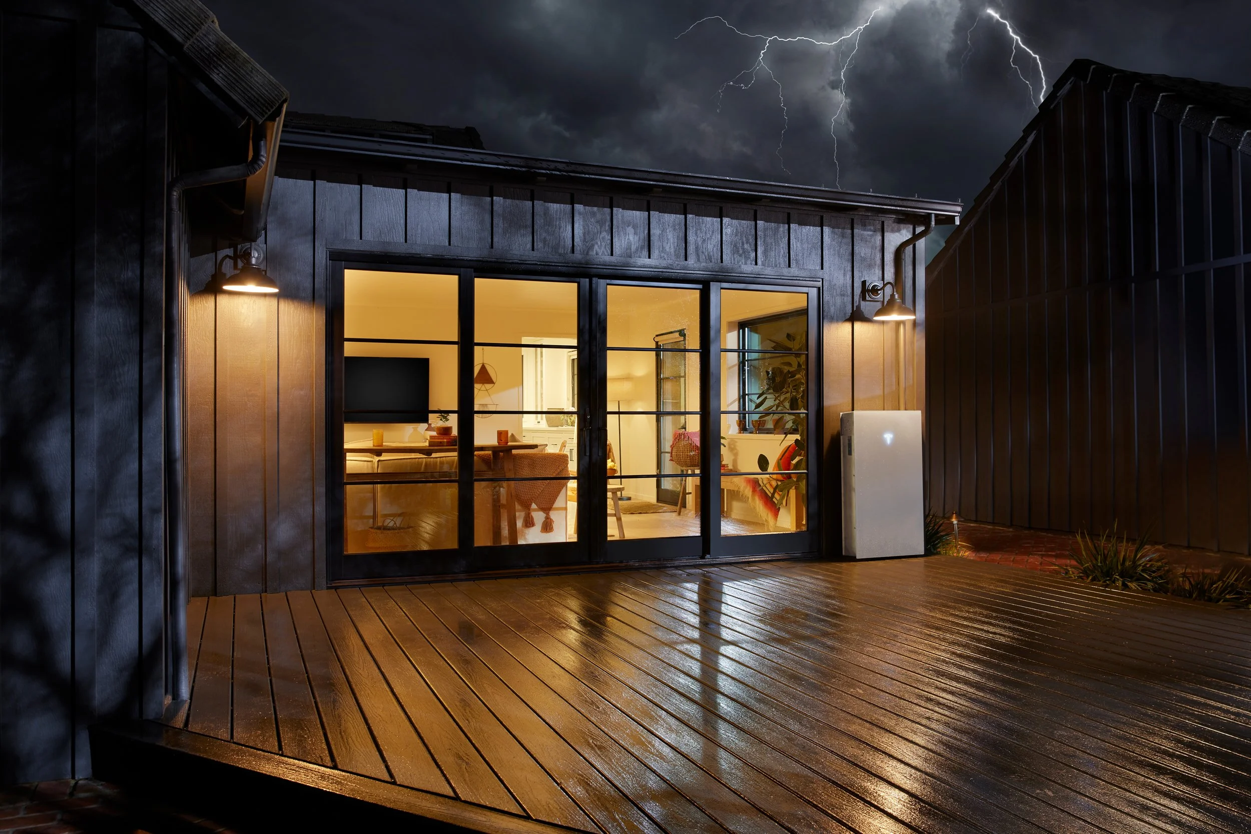 Tesla Powerwall during a storm