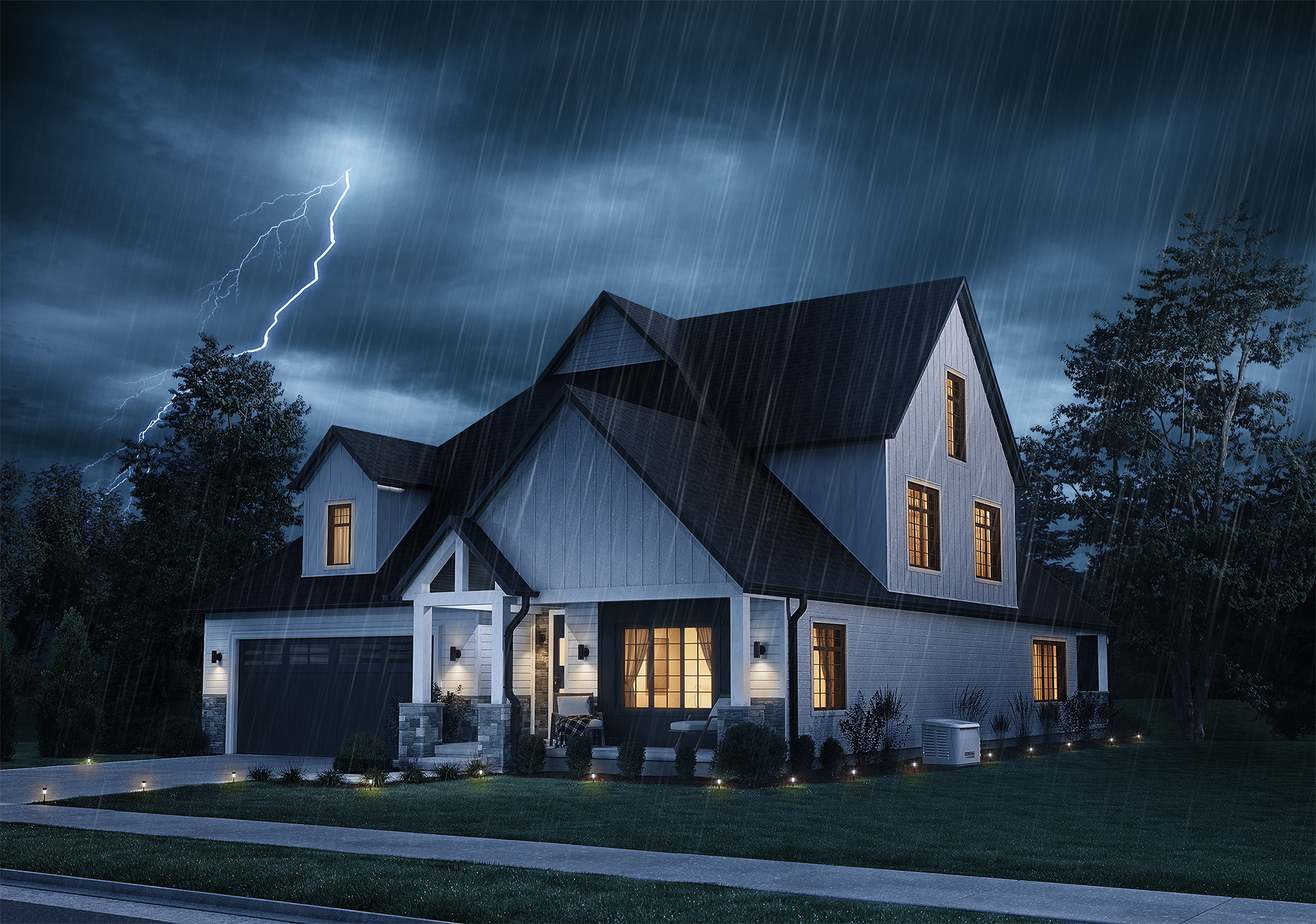 Generac generator powering house during outage