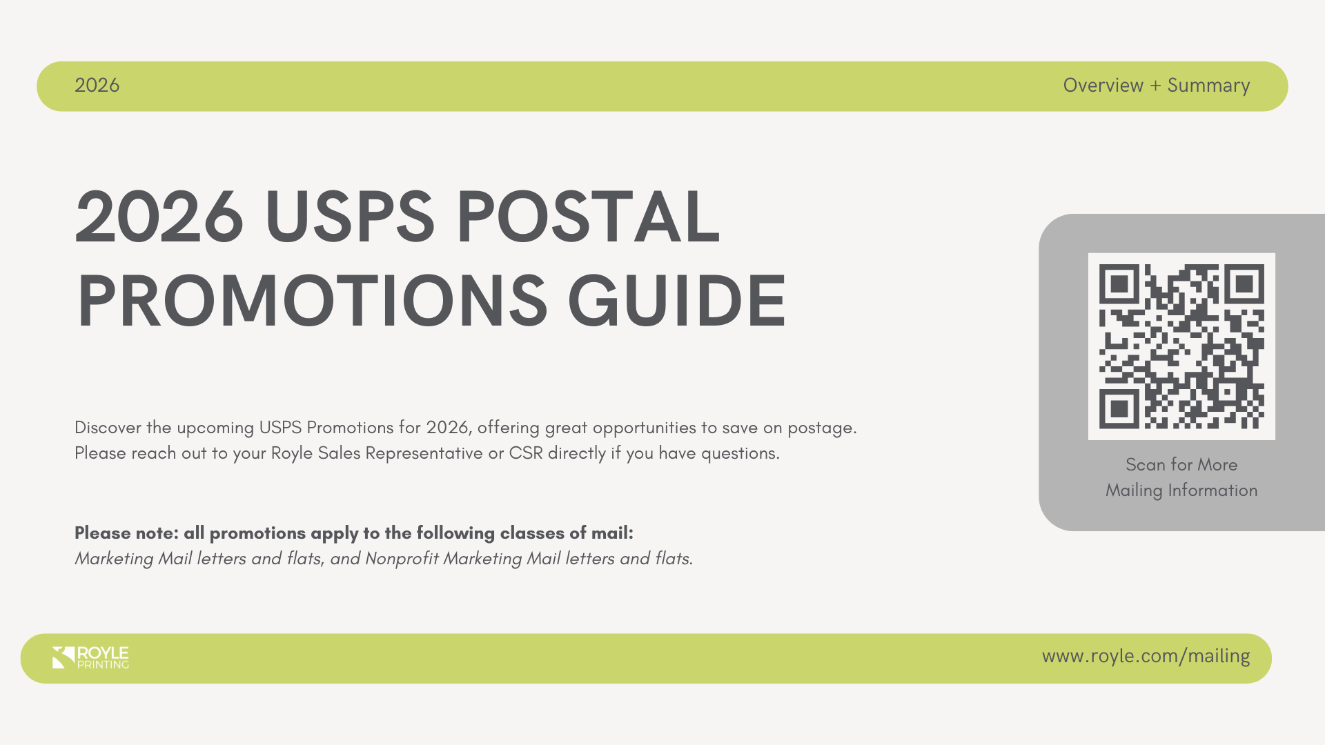 2026 USPS Postal Promotions