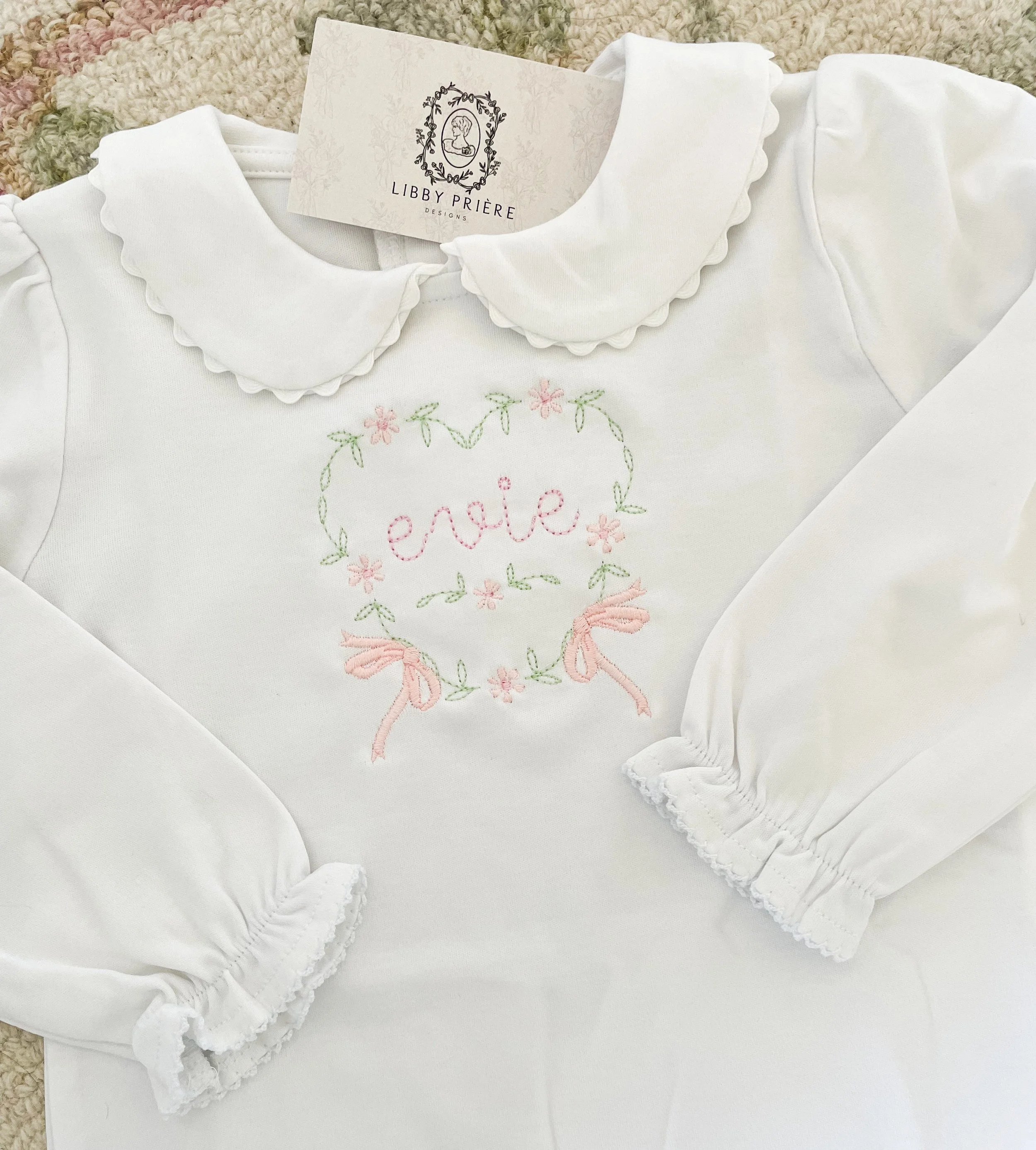 Girl's Cotton Play Shirt with Ric Rac Collar