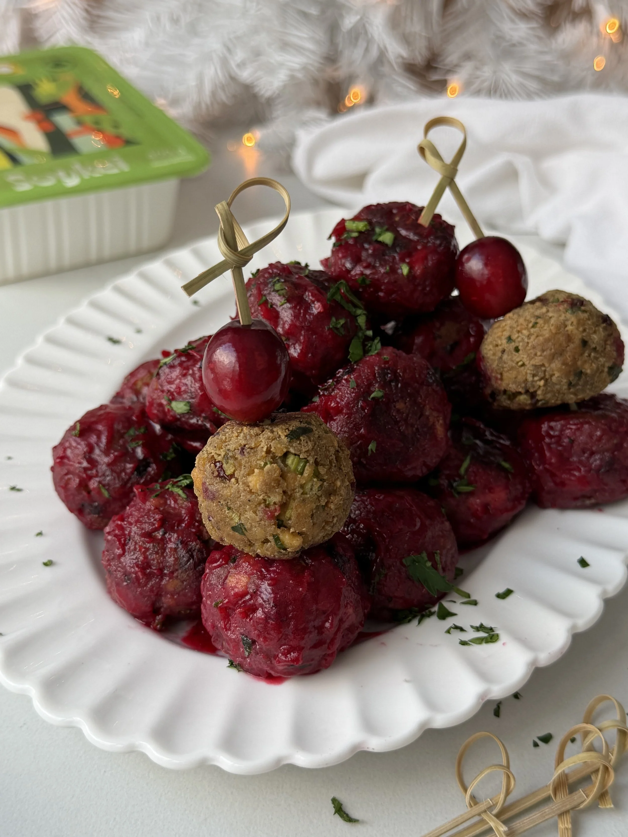 Boulettes de tofu sauce aux canneberges