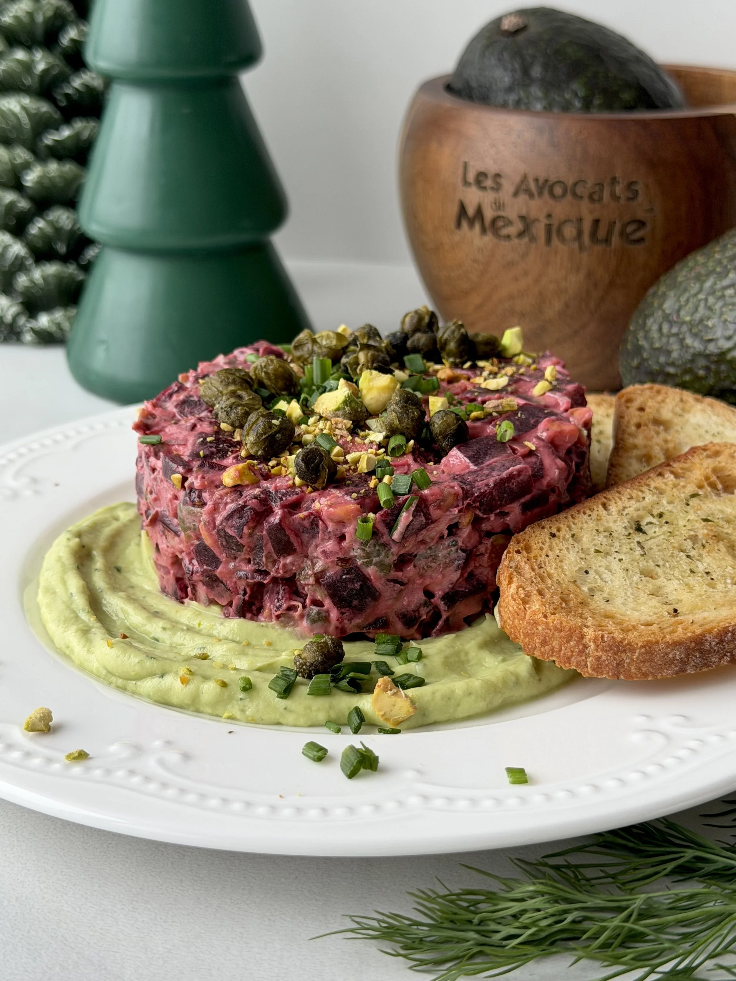 Tartare de betterave et mousse à l’avocat