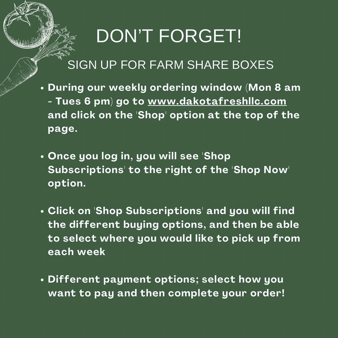 Get fresh, seasonal products delivered weekly through a CSA, or Farm Share box! Starting June 6, and running through October 24, you can expect a delightful array or our freshest goods, hand selected for you every week. Limited boxes available-sign u