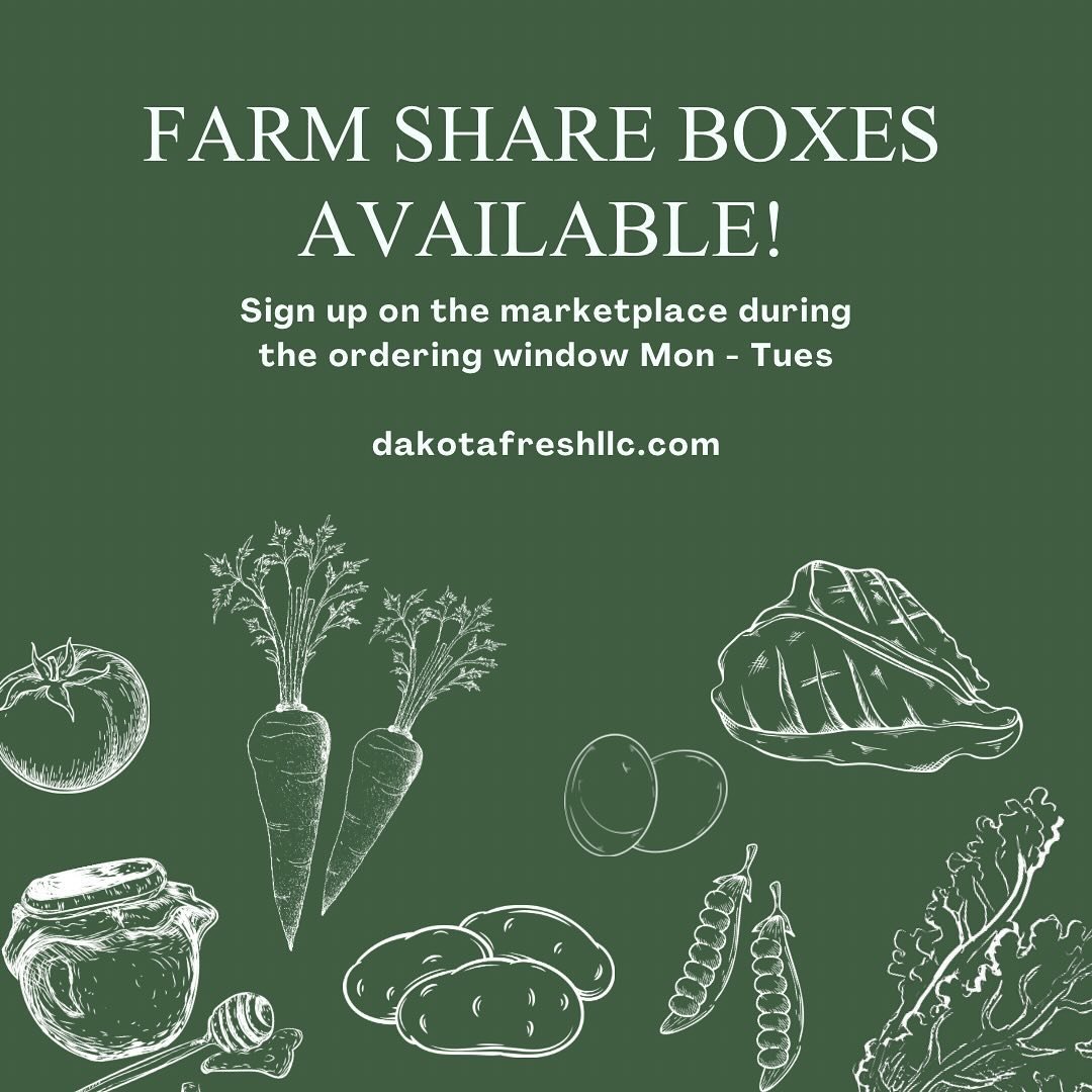 Sign up open! Go to dakotafreshllc.com to get signed up for your Farm Share boxes today! Hit the &lsquo;shop&rsquo; button and you&rsquo;ll see options for small and regular boxes throughout the summer and fall. Get your fresh!
