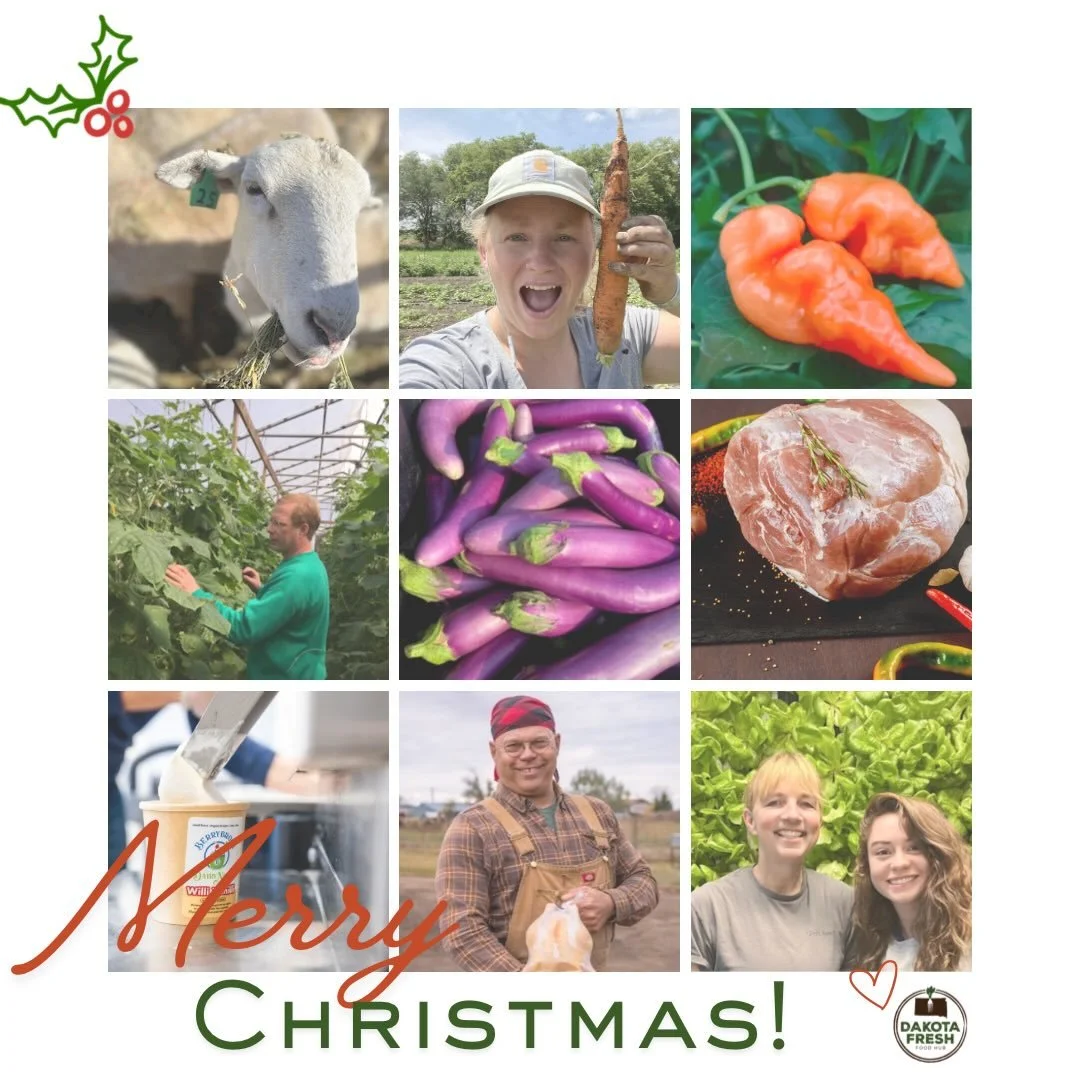A very merry Christmas from @dakotafreshfood to you! Thank you for supporting our local producers all year long - we are grateful for all of the relationships we have and love serving the community with hearty, healthy food.
