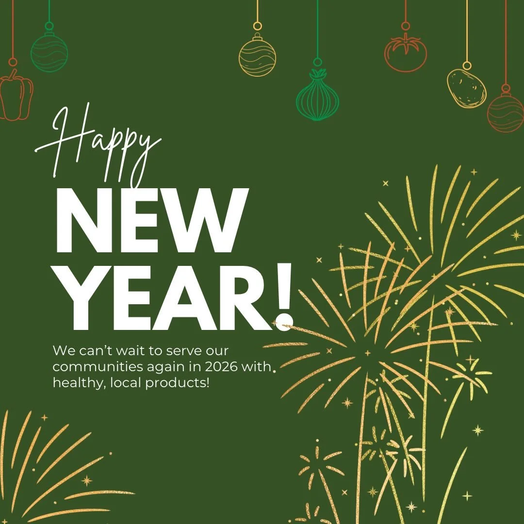 We wish you a spectacular new year, and are looking forward to serving our communities with fresh, nutrient-dense, local foods! 

#happynewyears #shoplocal #startfresh