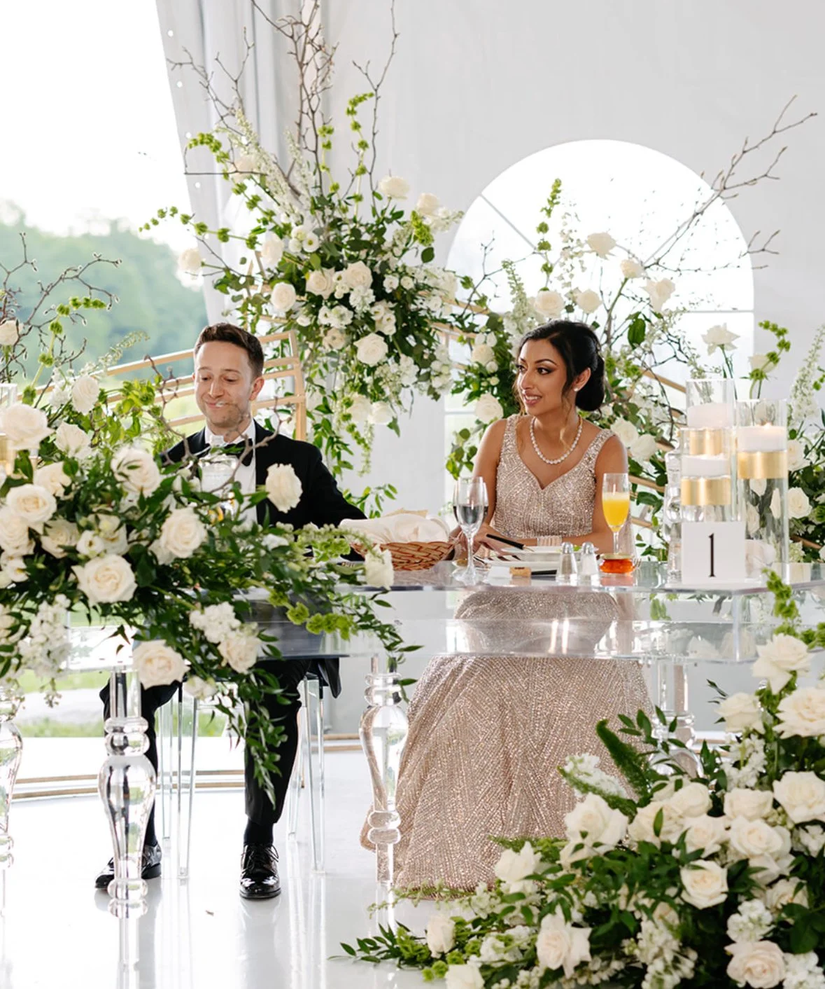 Bride and Groom Sweetheart Table at Willow Springs Winery