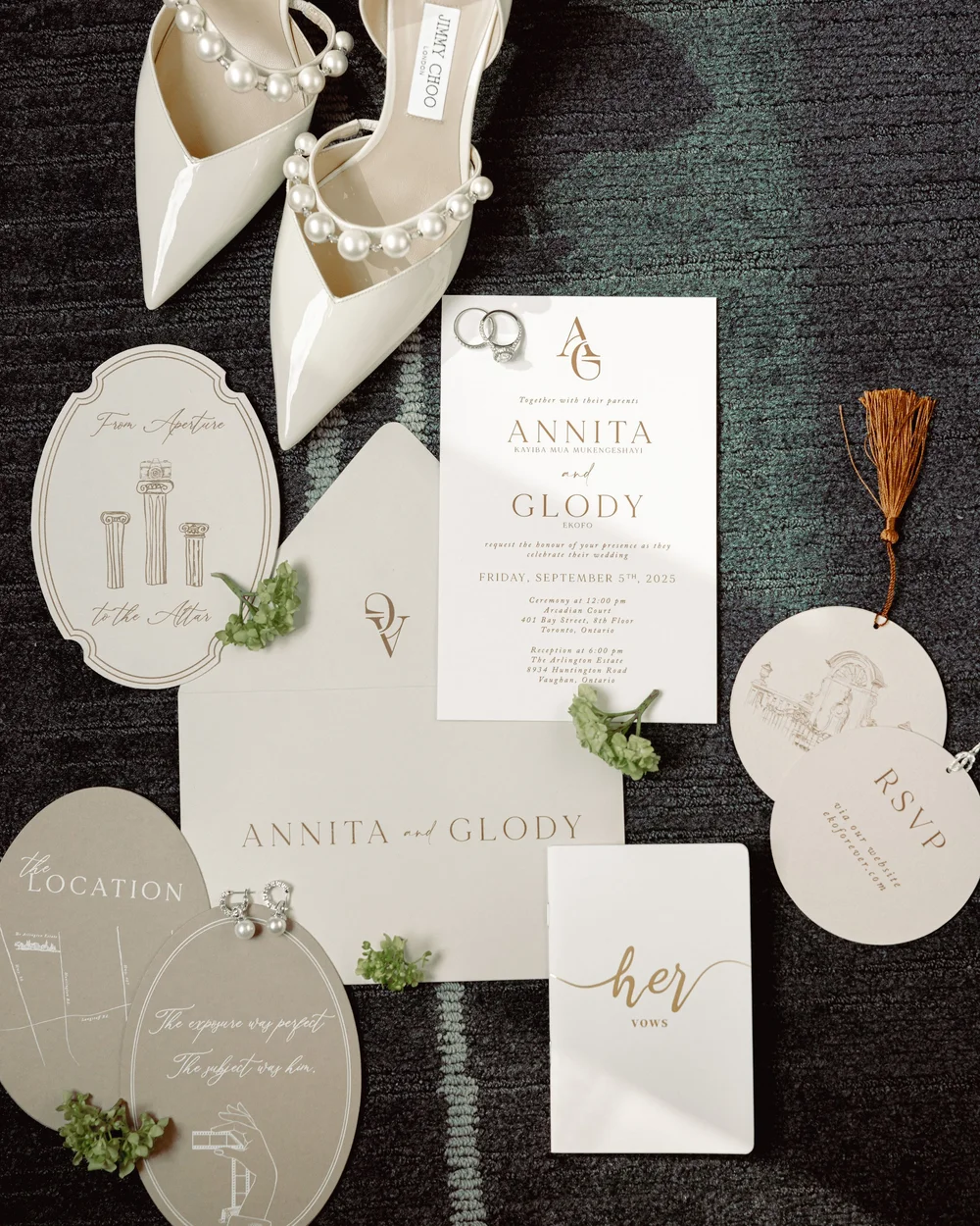 Arcadian Court Wedding Stationery Annita &amp; Glody