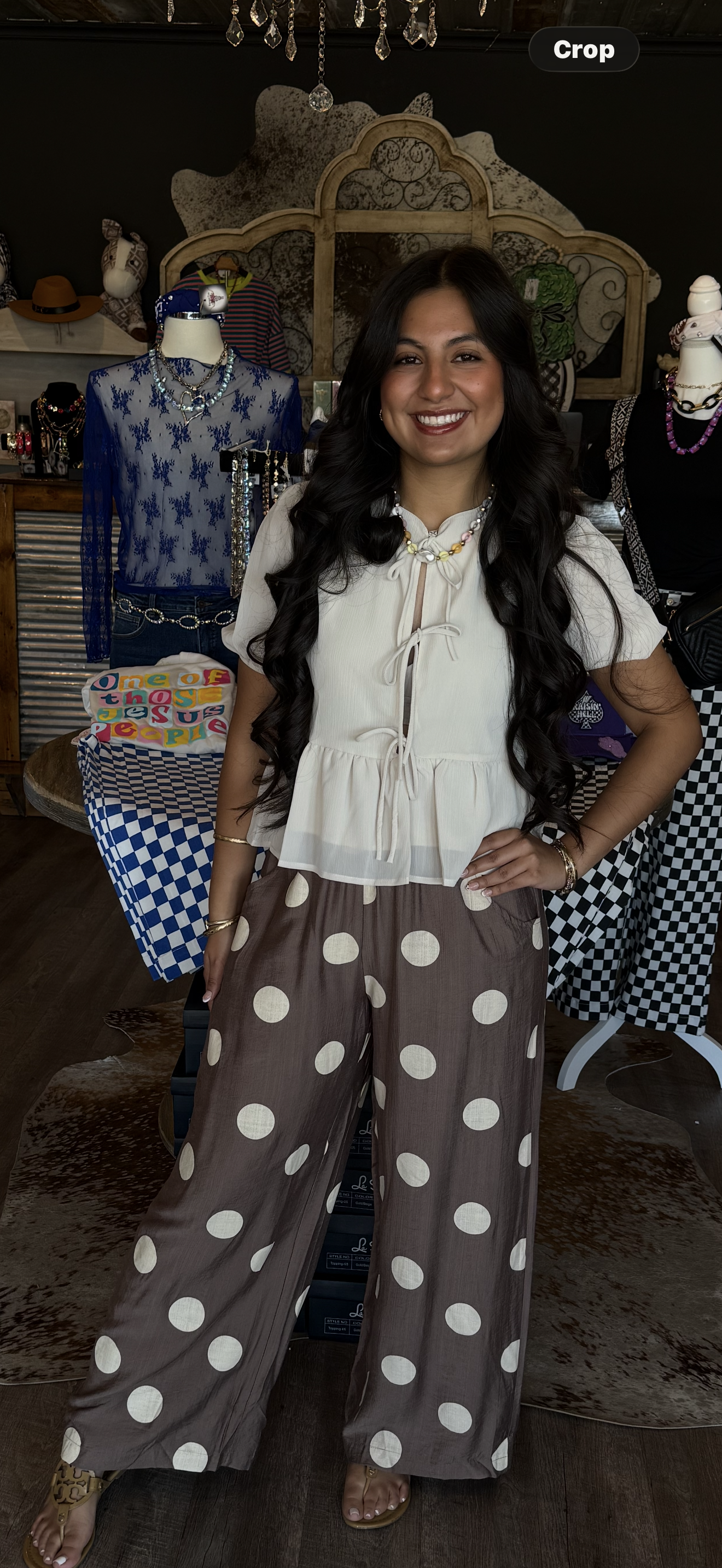 Umgee Polka Dot Mocha Bottoms