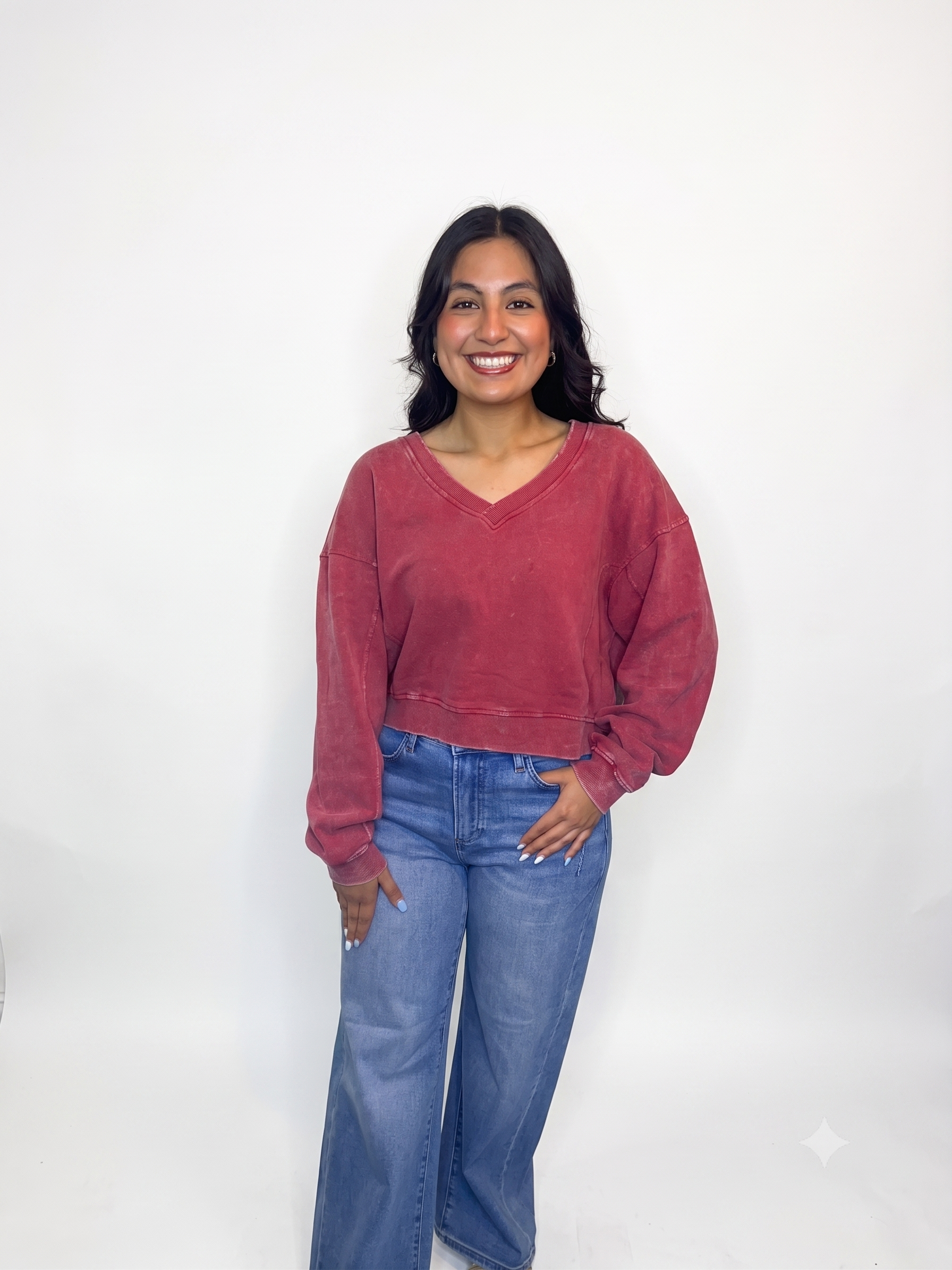 HYFVE Stone Washed Cropped Sweater
