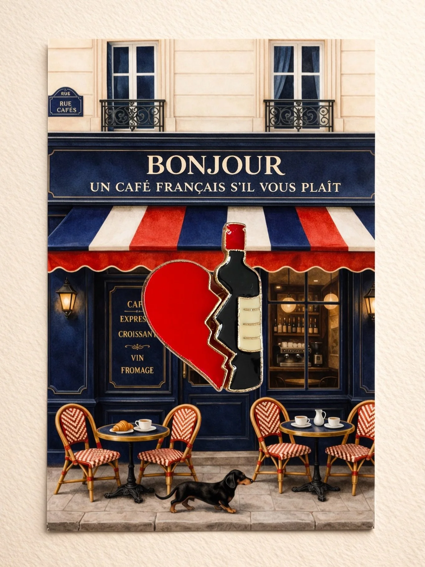 Pin&rsquo;s &agrave; la parisienne 🍷

Le nouveau duo de pin&rsquo;s au style parisien &amp; &eacute;picurien.

Un c&oelig;ur fendu, une bouteille &agrave; moiti&eacute; pleine ou &agrave; moiti&eacute; vide. Ce pin&rsquo;s raconte ces histoires d&rs