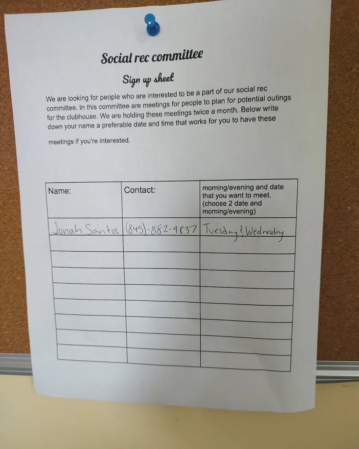 Join us now at the clubhouse! We are starting a social rec committee at the clubhouse. We would be discussing potential outings that the clubhouse will part take in.