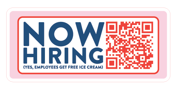 Now Hiring window sticker 
