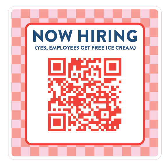 Now Hiring window sticker 