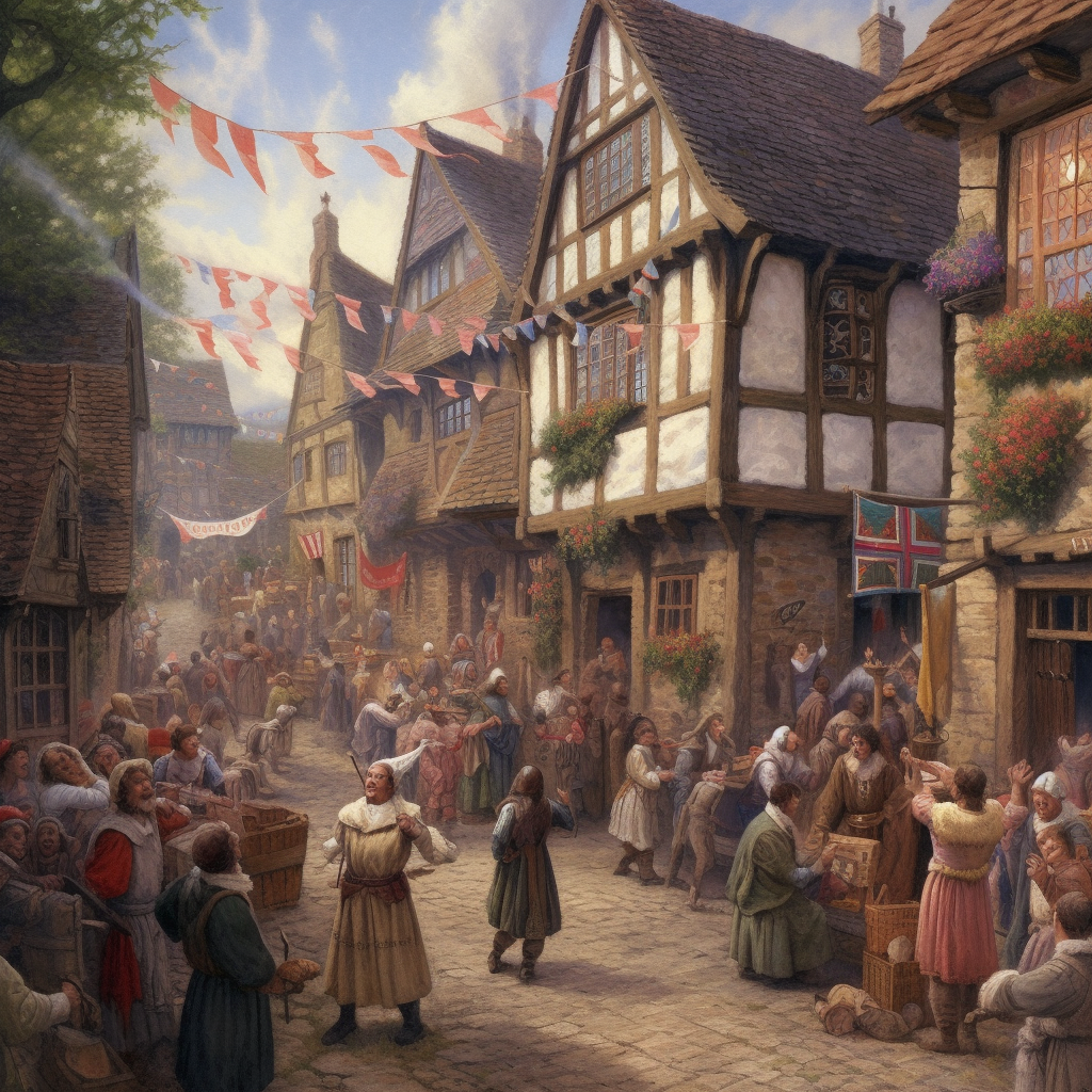 joyr_An_Arthurian_England_village_mid_celebration_bunting_flyin_cd7dec2c-34f9-47df-bcb5-dae1055b2644.png