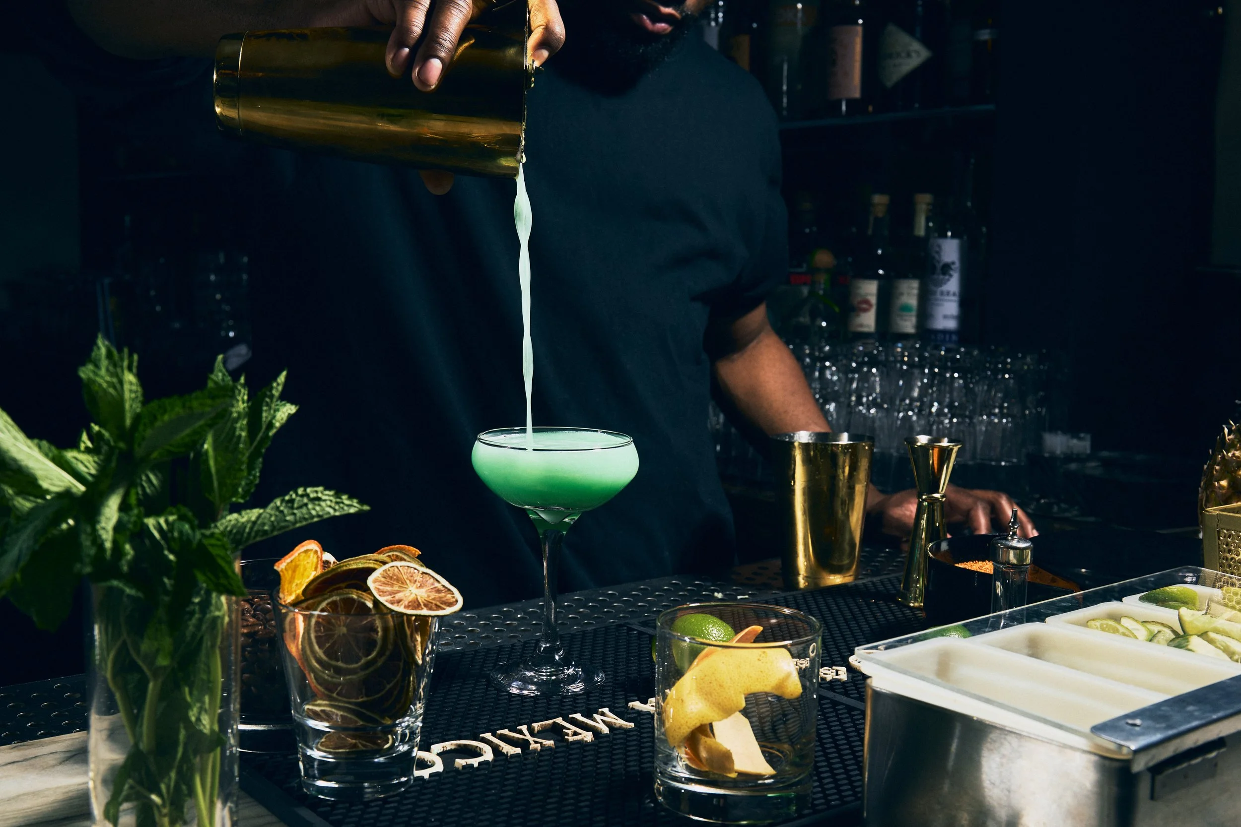 Signature craft cocktail experience at Cantina 138 featuring elevated mixology and nightlife energy in Williamsburg Brooklyn.