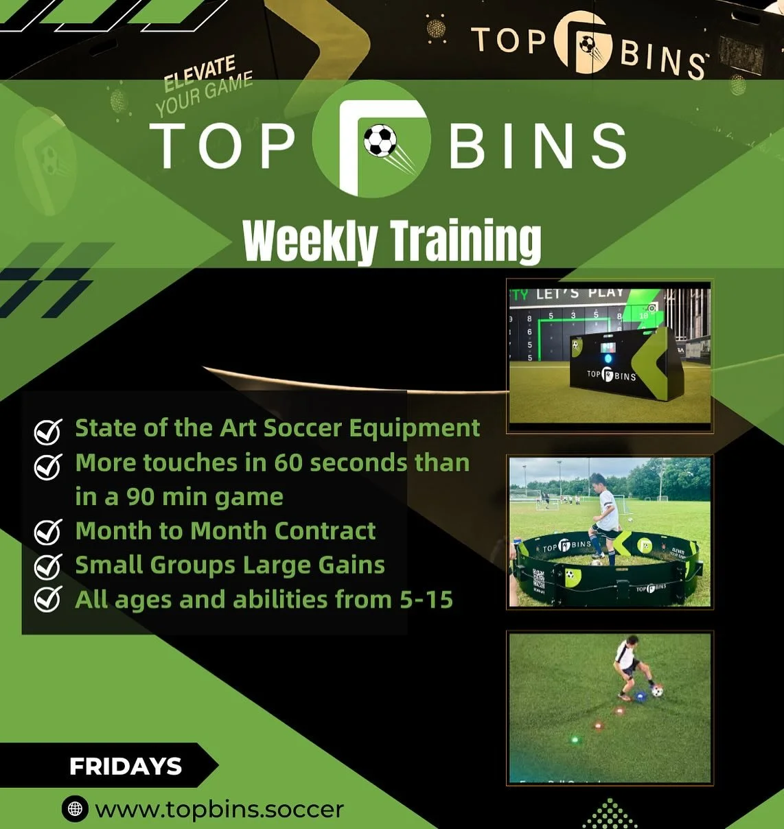⚽️ Get Ready to Elevate Your Game! ⚽️
This September, Top Bins Soccer is bringing you the ultimate soccer training clinics to take your skills to the next level! Whether you&rsquo;re aiming for the top corner or mastering your footwork, we&rsquo;ve g