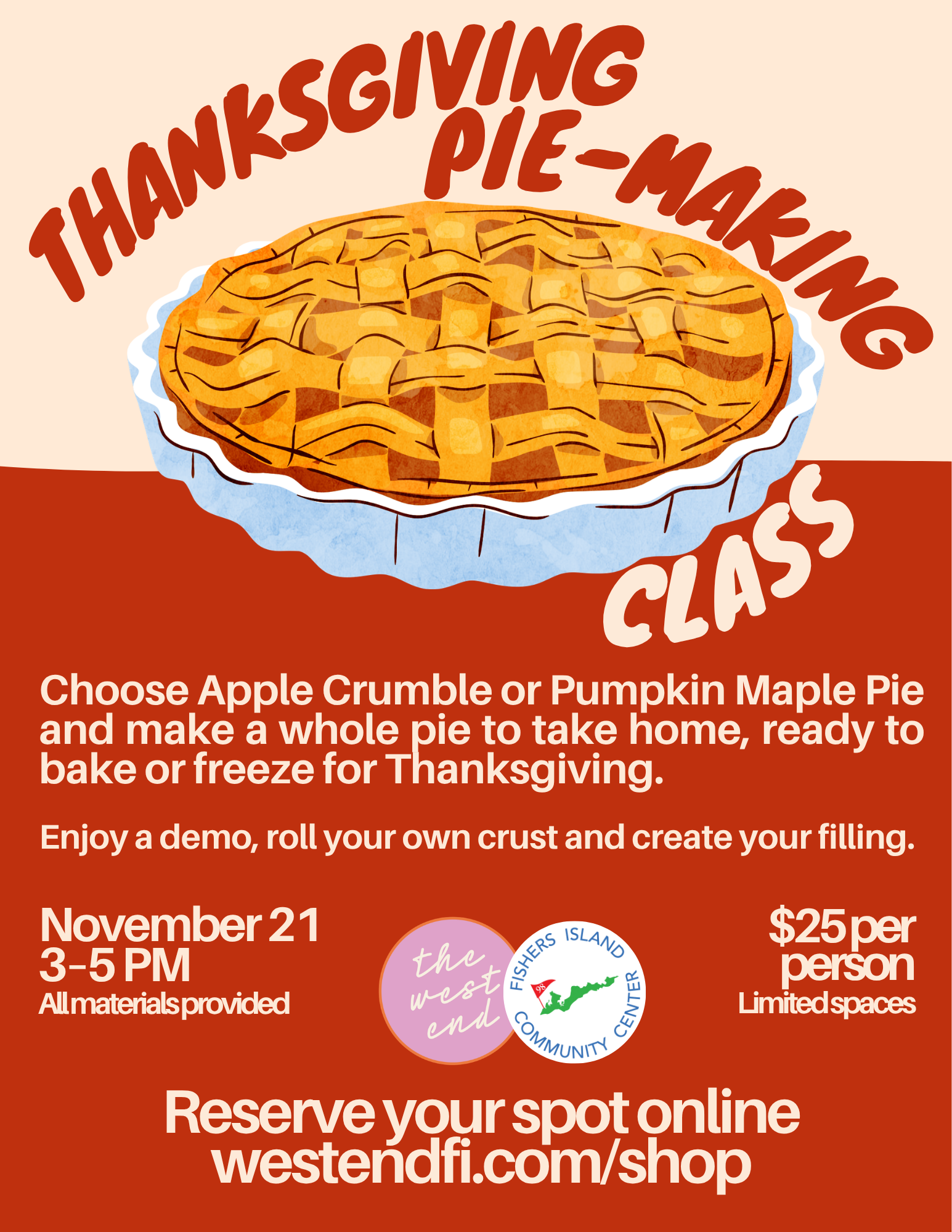 Thanksgiving Pie Class