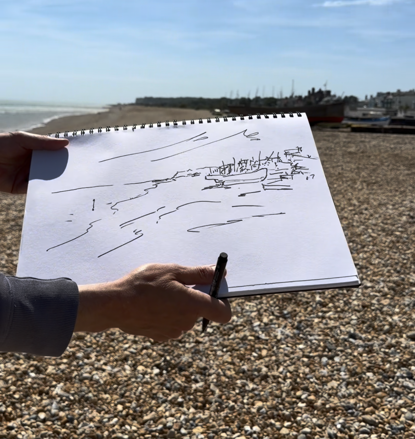 Sketching Walmer beach
