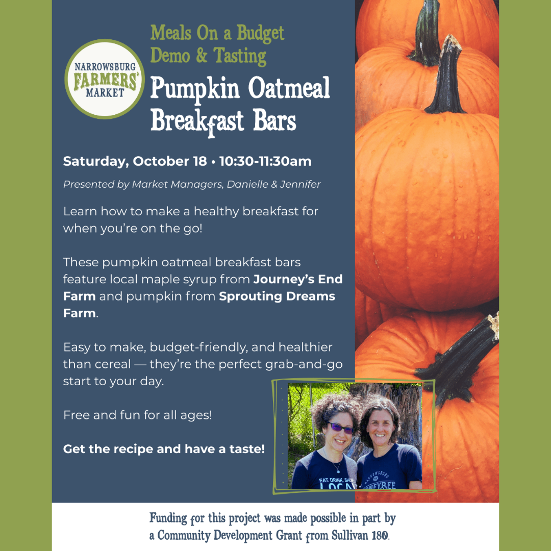 Meals On a Budget Cooking Demo: Pumpkin Oatmeal Breakfast Bars