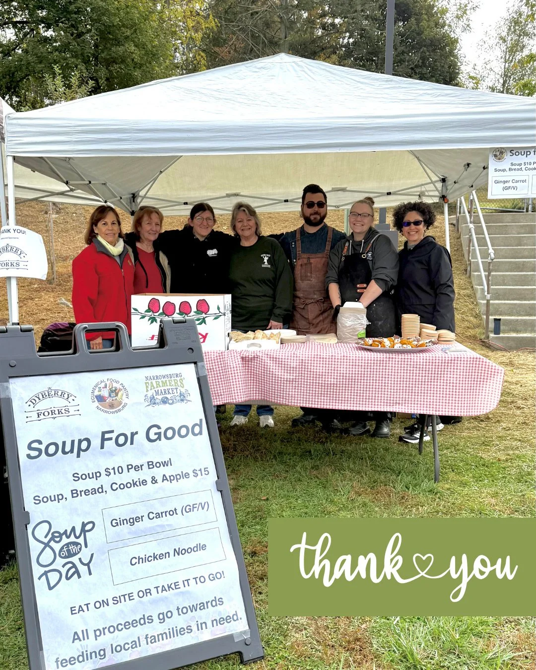 🥣 THANK YOU, #NARROWSBURGNY &mdash; SOUP FOR GOOD WAS A SUCCESS!

A huge thank you to everyone who came out, donated, and shared the love at Soup for Good.

Every dollar raised and donated went directly to the Narrowsburg Ecumenical Food Pantry, hel