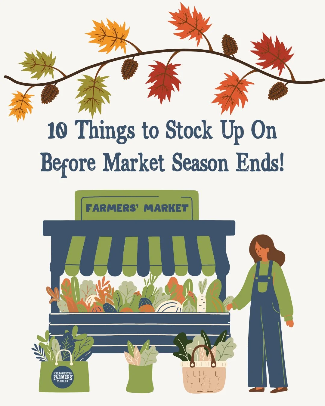 10 Things to Stock Up On Before Market Season Ends!⁠
⁠
As the season winds down, now&rsquo;s the time to fill your pantry, freezer, bar, and bathroom with your local favorites before winter sets in. ⁠
⁠
Here&rsquo;s your checklist for shopping 😉⁠
⁠
