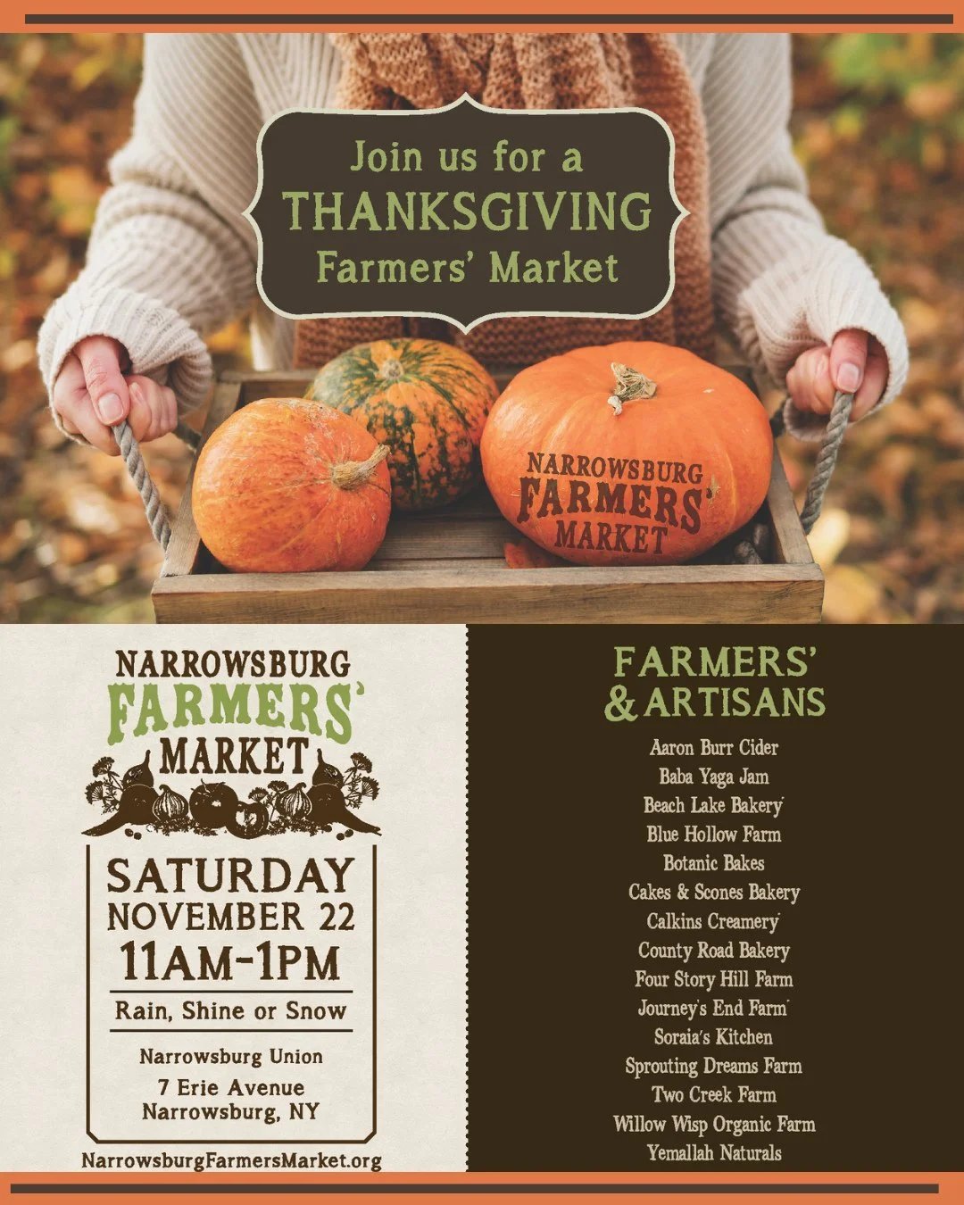 🦃 Your Farm-to-Table Thanksgiving Starts Here!⁠
⁠
This Thanksgiving, curate an unforgettable feast that celebrates local roots, mindful abundance, and community connection.⁠
⁠
Join us for our Thanksgiving Farmers&rsquo; Market this Saturday, Novembe