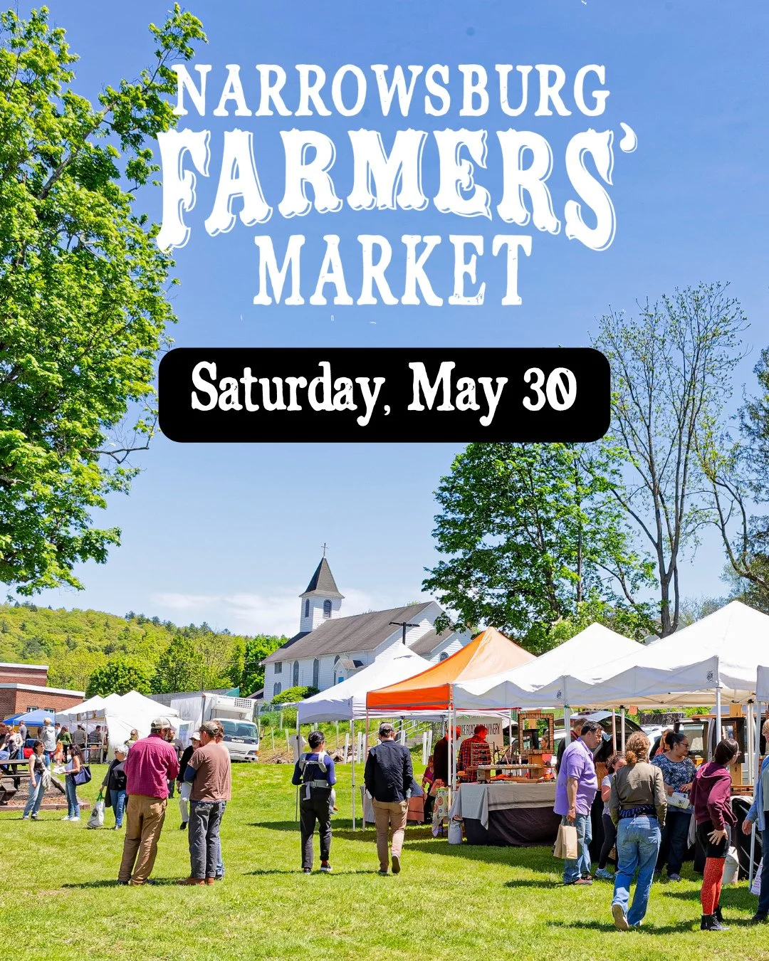 It&rsquo;s looking like a perfect Saturday for the Narrowsburg Farmers&rsquo; Market ☀️⁠
⁠
Come stock up on fresh local food, catch live music from The Farmers Daughter &amp; Friends (old-time fiddle tunes, classic country), and spend a little time w