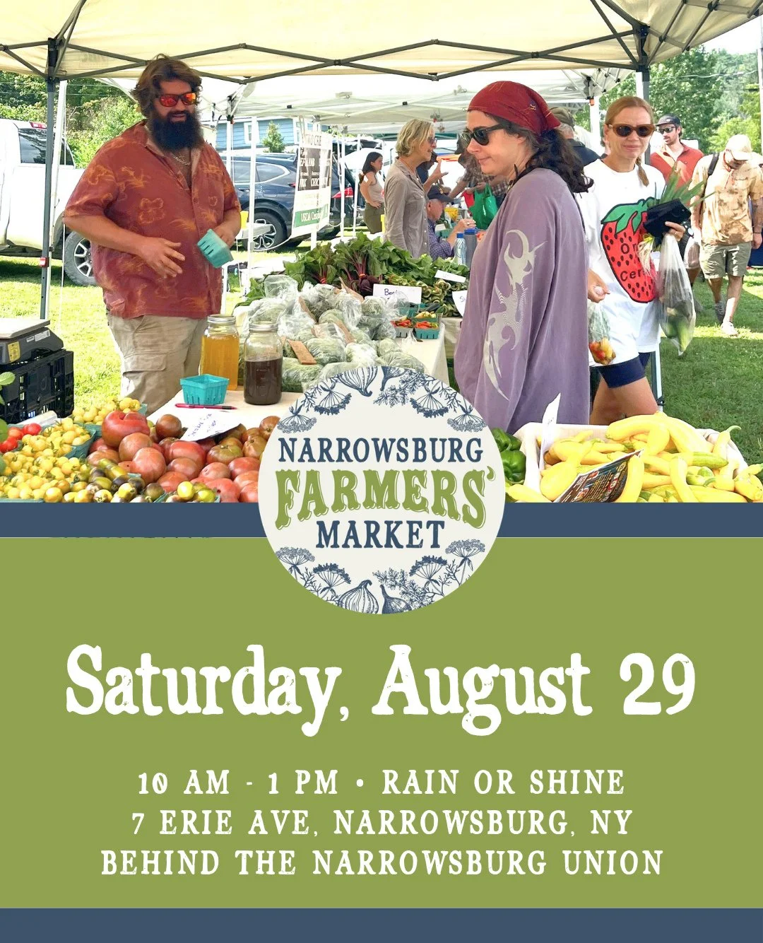 Saturday at the market 🌿⁠
⁠
Come by for your weekly tomatoes, bread, flowers, cheese, something sweet&mdash;or just to wander around and see who&rsquo;s there. There&rsquo;s always a little bit of everything, and usually someone you haven&rsquo;t se