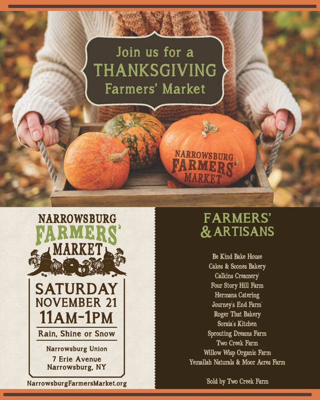 🦃 Treat Yourself &amp; Your Family to a Thanksgiving Made Local⁠
⁠
This Thanksgiving, bring something extra special to the table &mdash; food grown, raised, baked, and made right here in our community 🧡⁠
⁠
Our annual Thanksgiving Farmers&rsquo; Mar