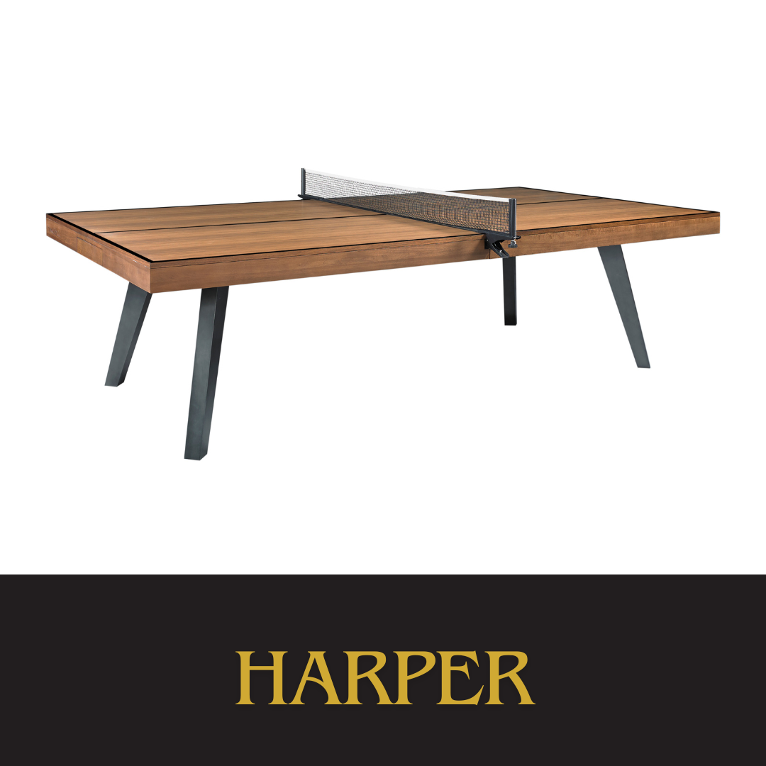 Designed with the Classic European spirit in mind, the Harper Ping Pong table offers a seamless blend of timeless beauty and sylish sophistication. 