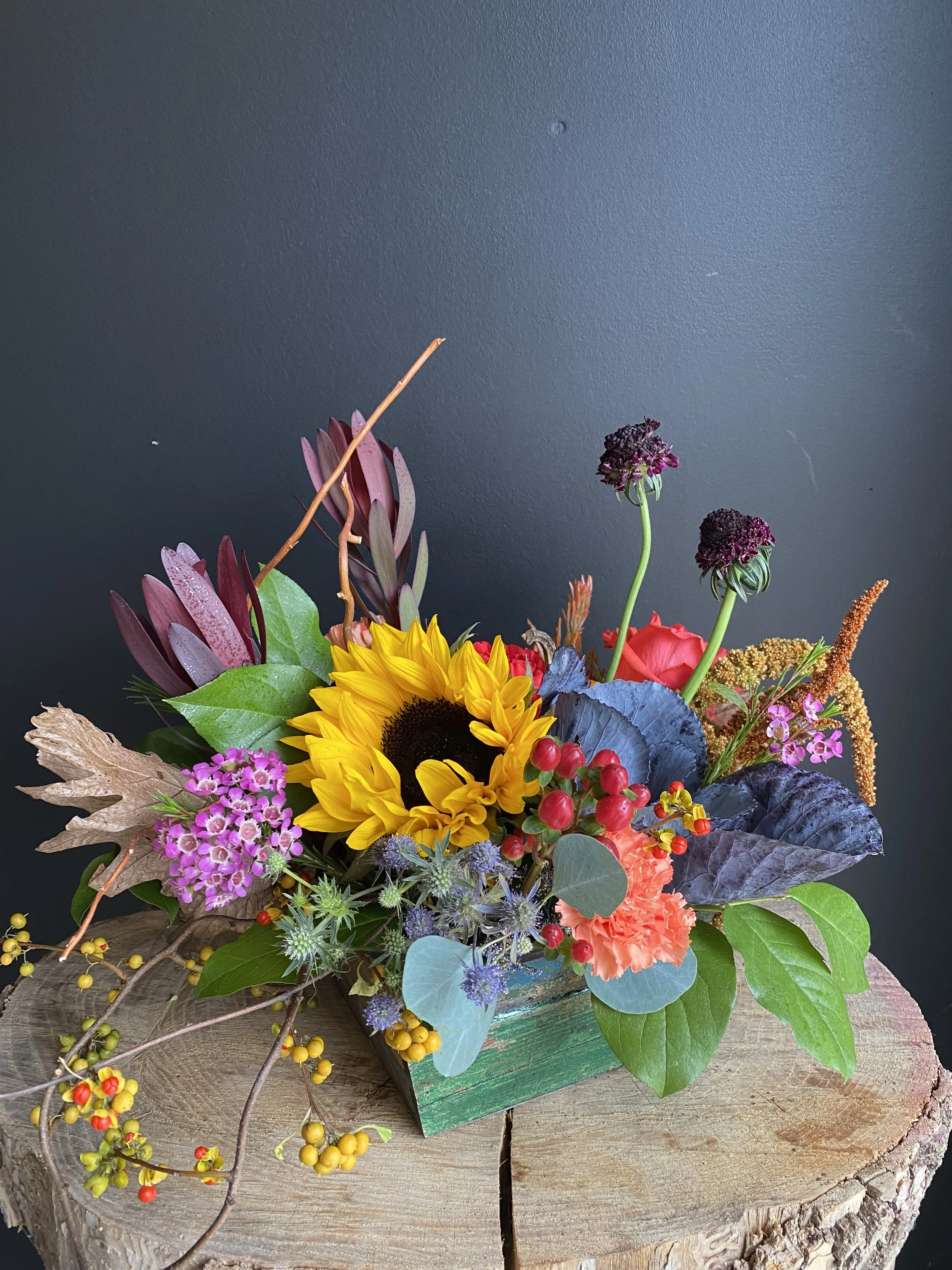 Wooden Crate Centerpiece