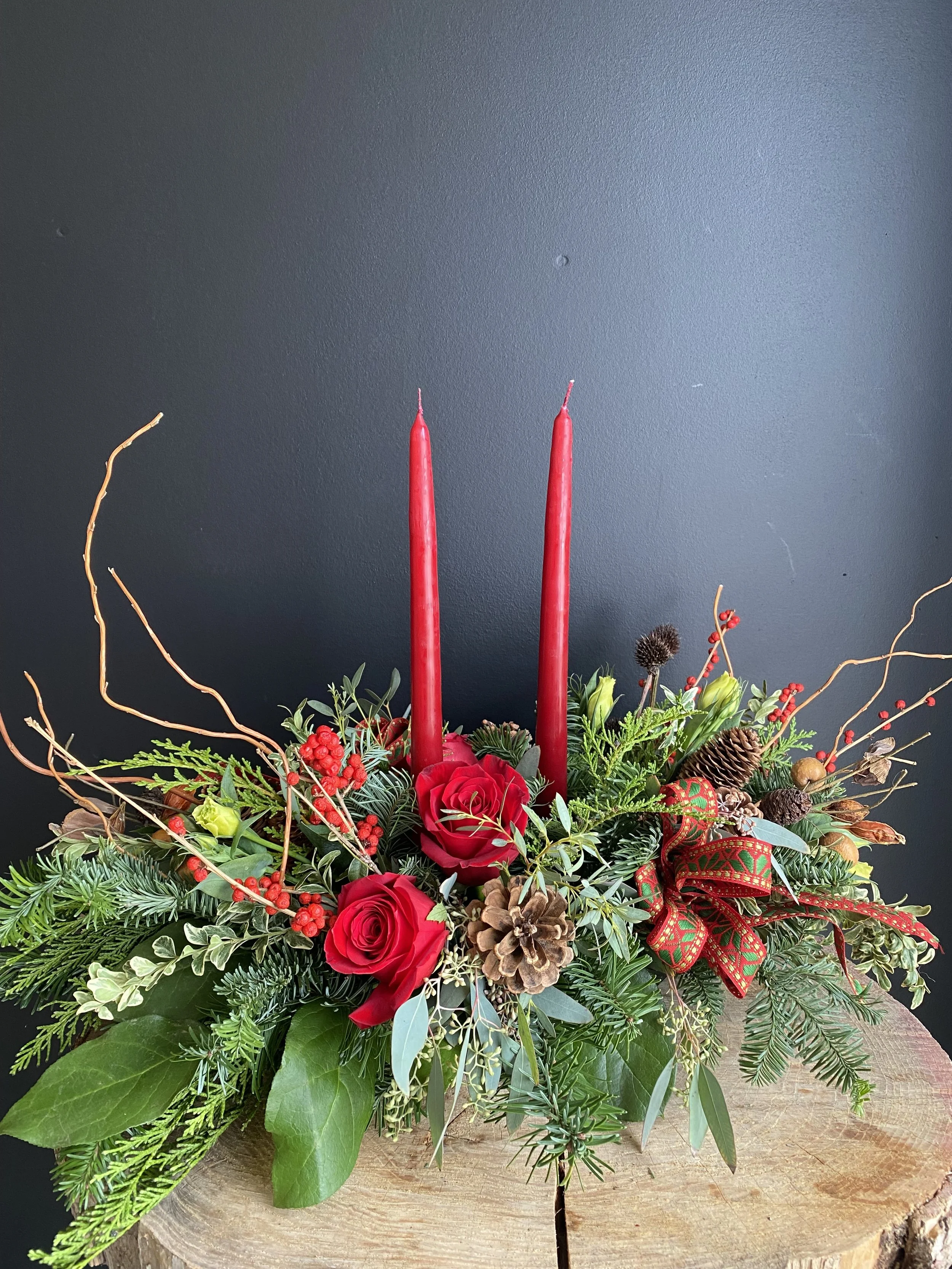 Merry Christmas Centerpiece - with Roses