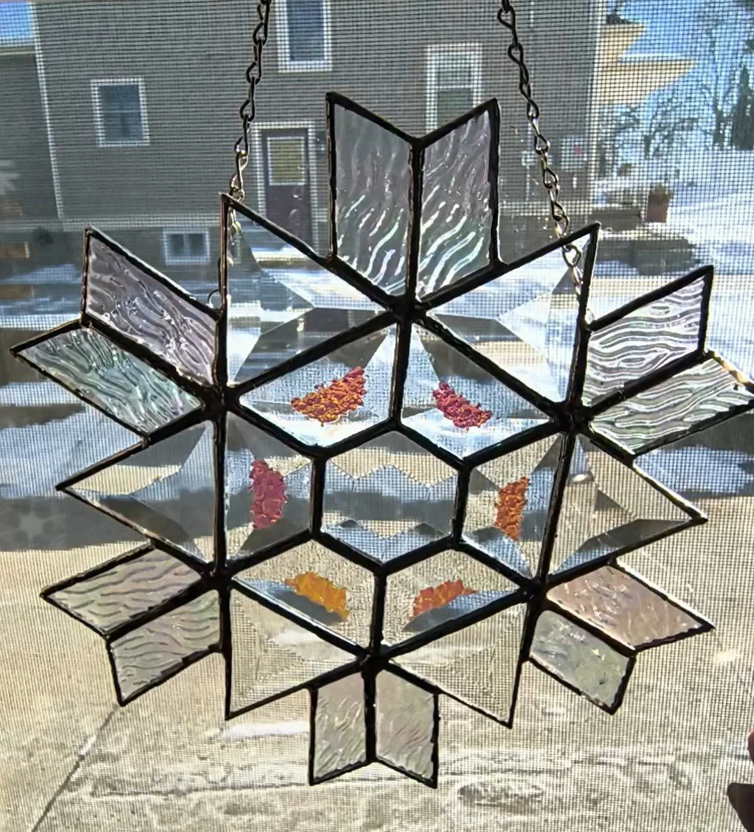 Iridescent Beveled Snowflake