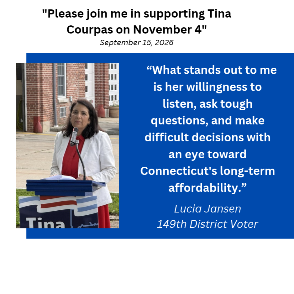 Letter: Lucia Jansen on Tina Courpas