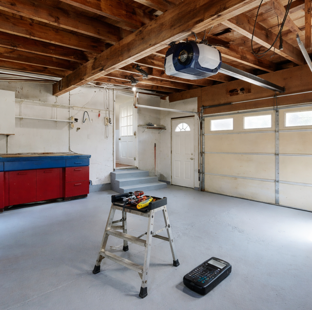 garage door opener motor unit with worn drive gear