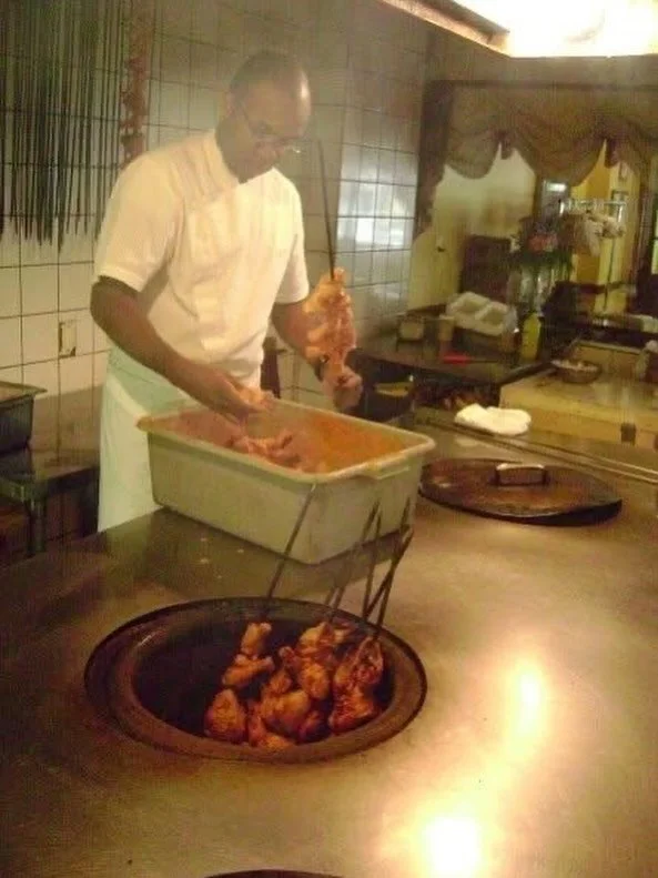 Me manning the tandoor or tandor in Singapore.  Circa 2007 @saltboxseafoodjoint