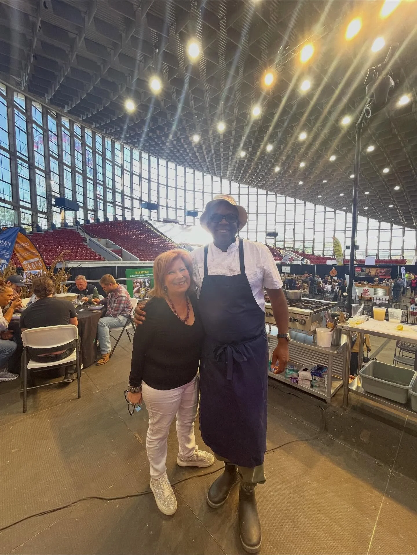 I also have some much fun @ncstatefair Thank you to @heidibillotto @gottobenc 
@dchadblackwelder @captjohn86 Always enjoy our fellowship.
#ncstatefair #cookingdemo #2025