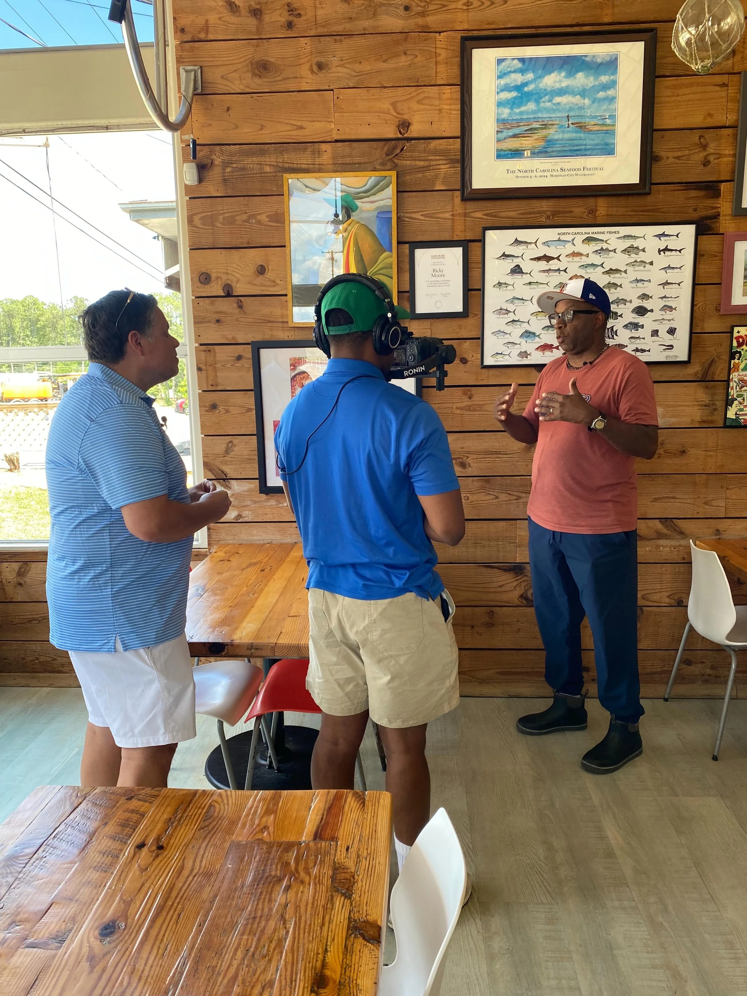 Thank you @abc7gmw for stopping by and hanging out with us!

#creatingmagic @saltboxseafoodjoint