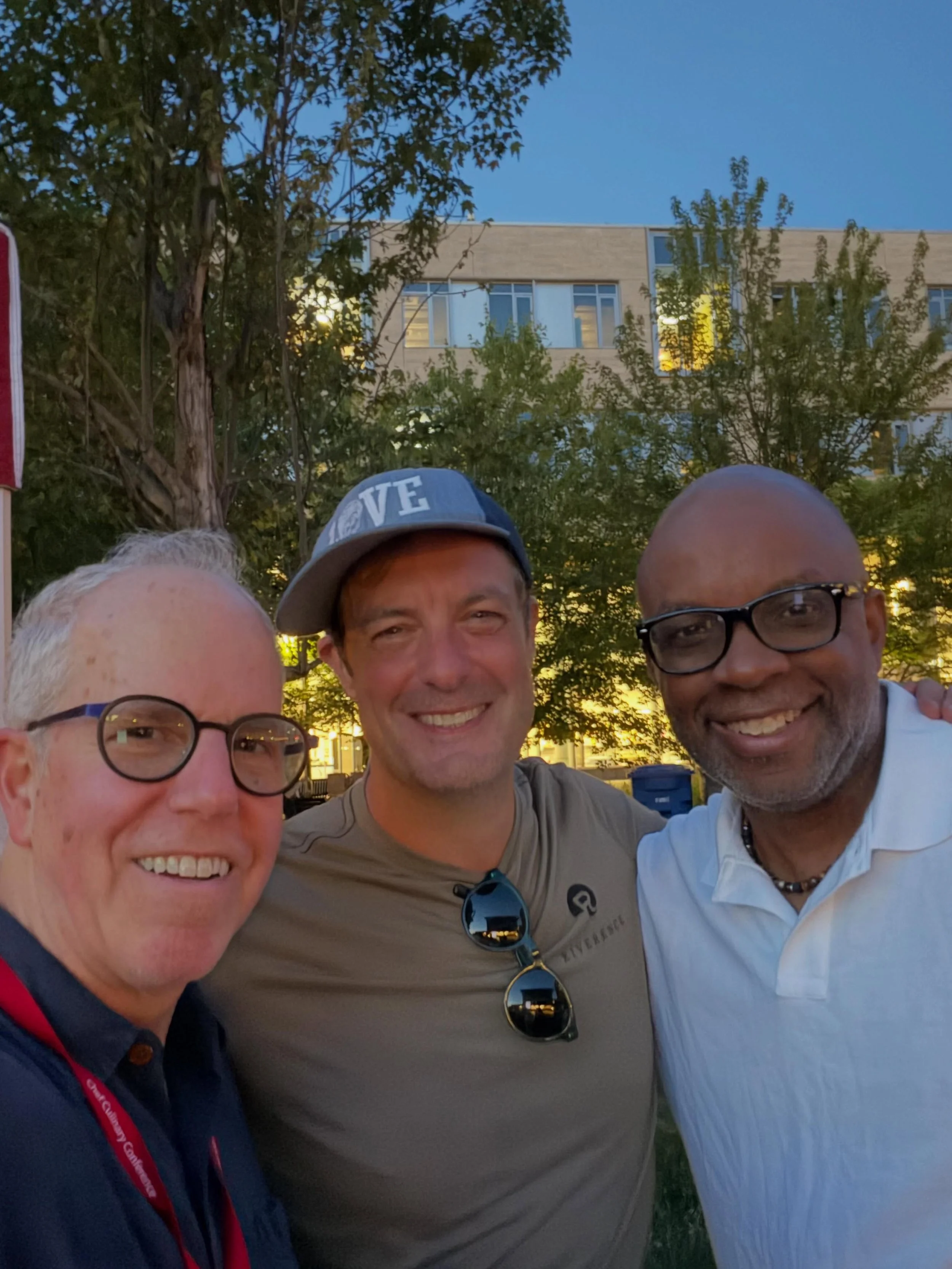 Me, @bartonseaver and @michaeltuohy .  To reconnect and connect with new colleagues is everything. @umasschefconference