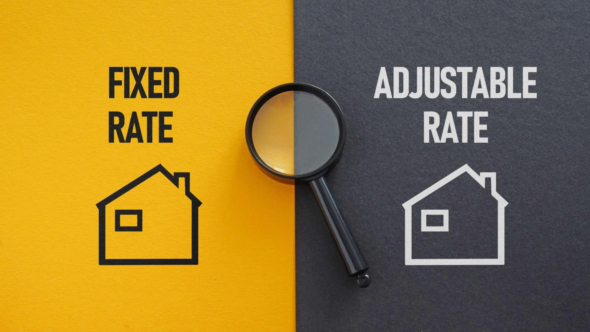 Comparison of fixed-rate vs adjustable-rate mortgage showing differences in interest stability and payment structure for homebuyers