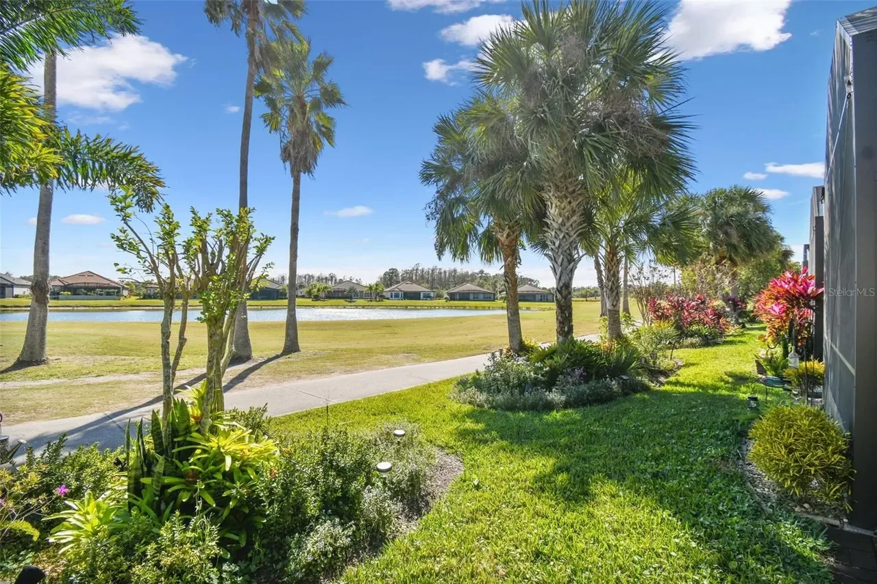 Residential homes in Kissimmee Florida with palm tree lined streets