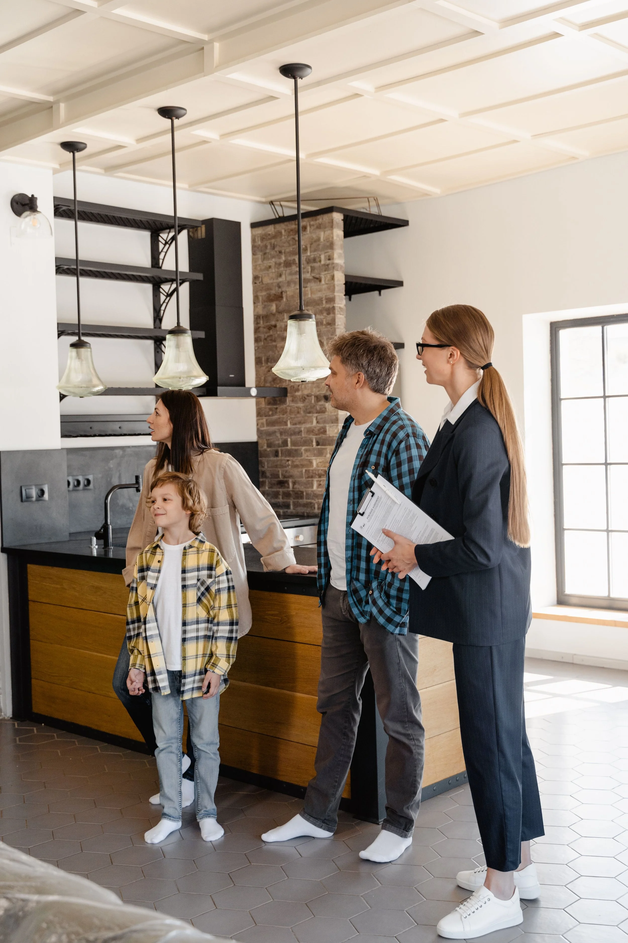 Central Florida home buyer touring a house for sale