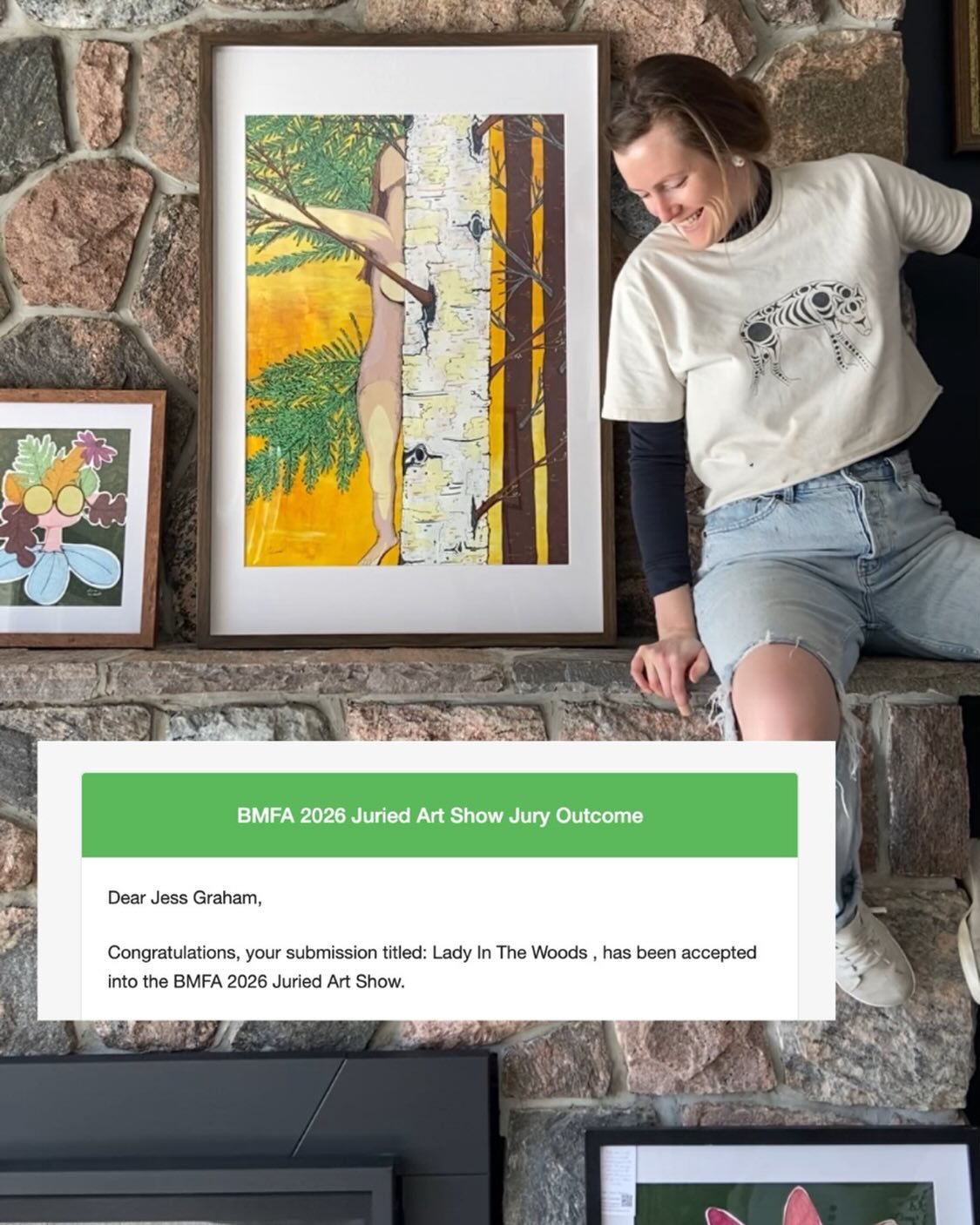 The lady in the woods will be off the mantle and up on the walls of the @bmfafoundationarts this spring ! 🌿🌱☀️
Stay tuned for opening night show details !