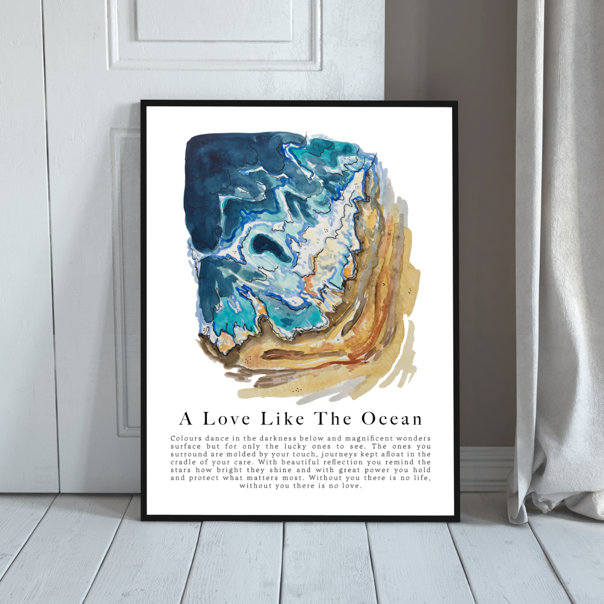 Love Like The Ocean - 16x20" Reproduction Print - From The Poetic Series