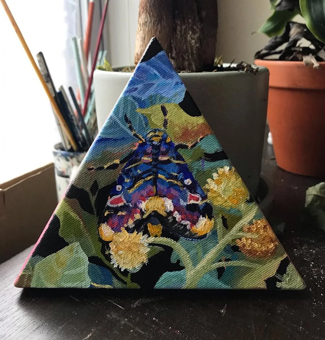 Indian Lily Moth - Acrylic on Canvas, 2022