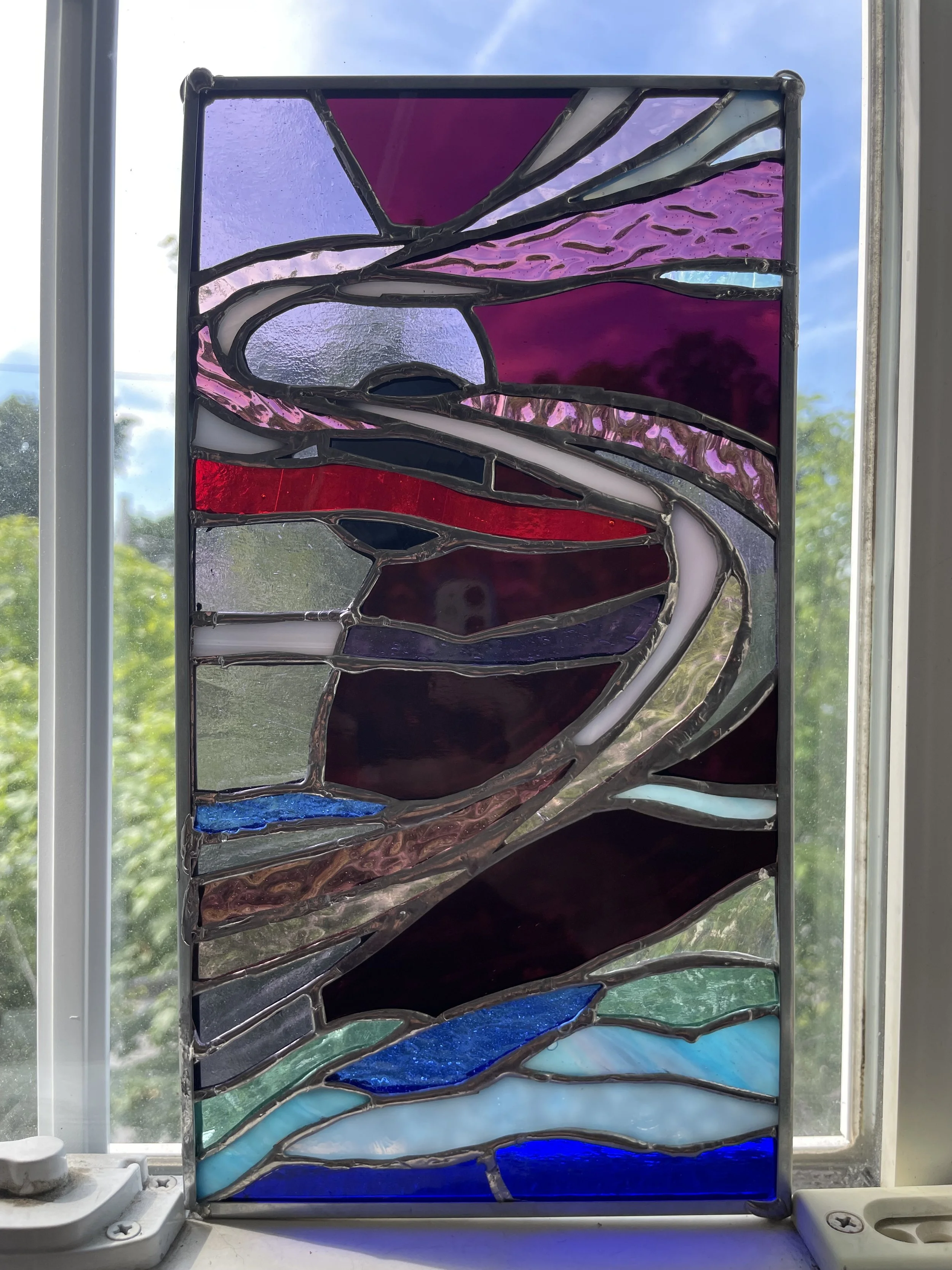 Abstract clouds for Osimhe;
Stained glass, 2026
