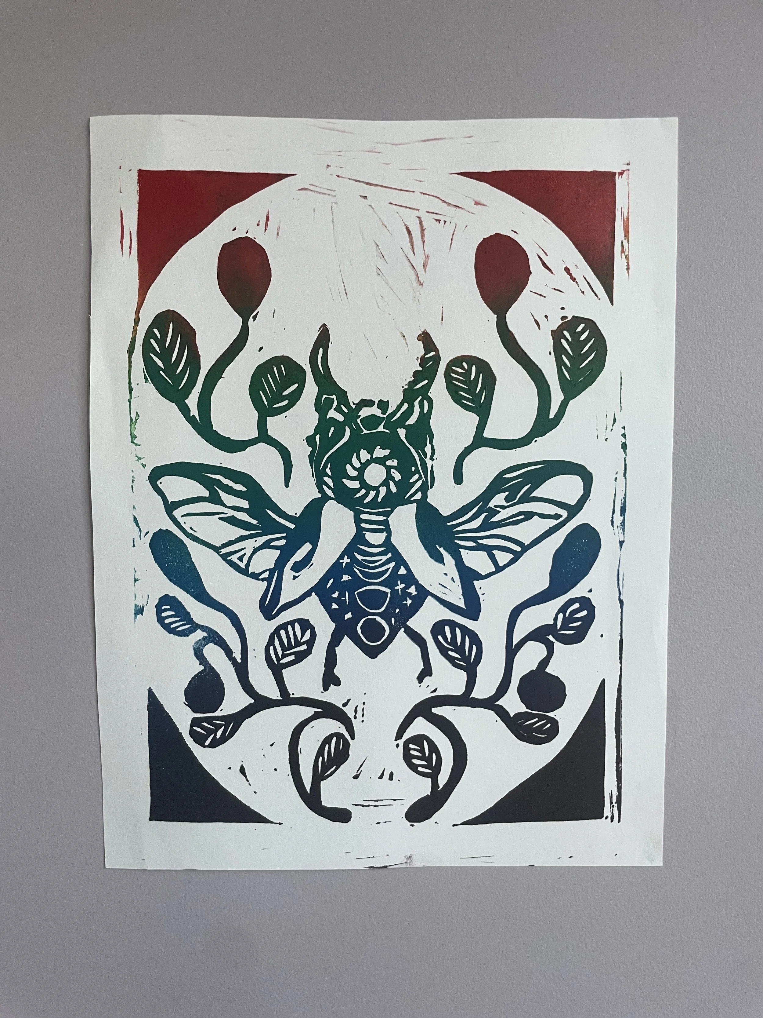 Rainbow Magical Beetle - Oil ink