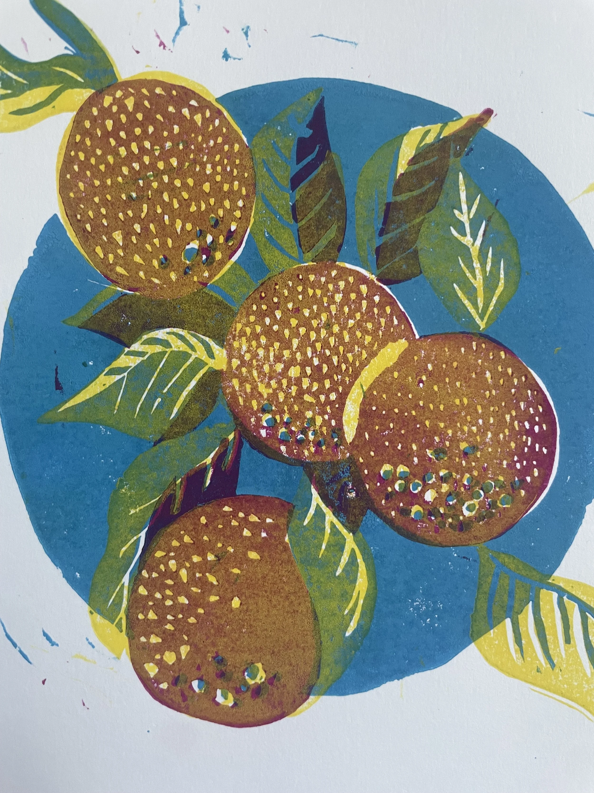 Oranges - Water-based ink (3 layers), 2025